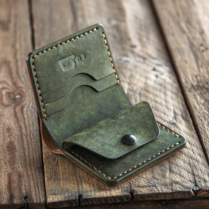 Luava handmade leather bifold wallet Koloss interior in color combo Branch
