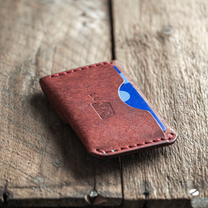 Luava handmade leather wallet Messenger Burgundy back