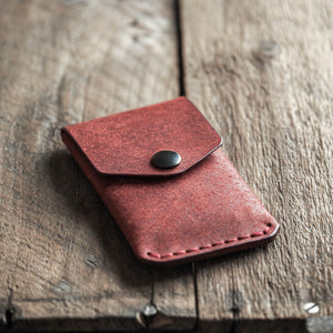 Luava handmade leather wallet Messenger Burgundy front