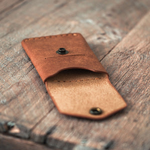 Luava handmade leather wallet messenger front open