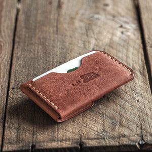 Luava handmade leather wallet Messenger Wallet Noce limited edition back