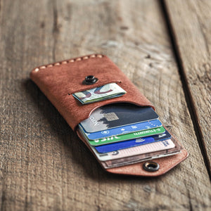 Luava handmade leather wallet Messenger Wallet Noce limited edition front open