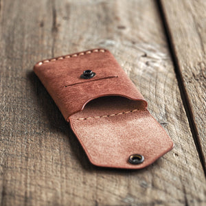 Luava handmade leather wallet Messenger Wallet Noce limited edition open in use