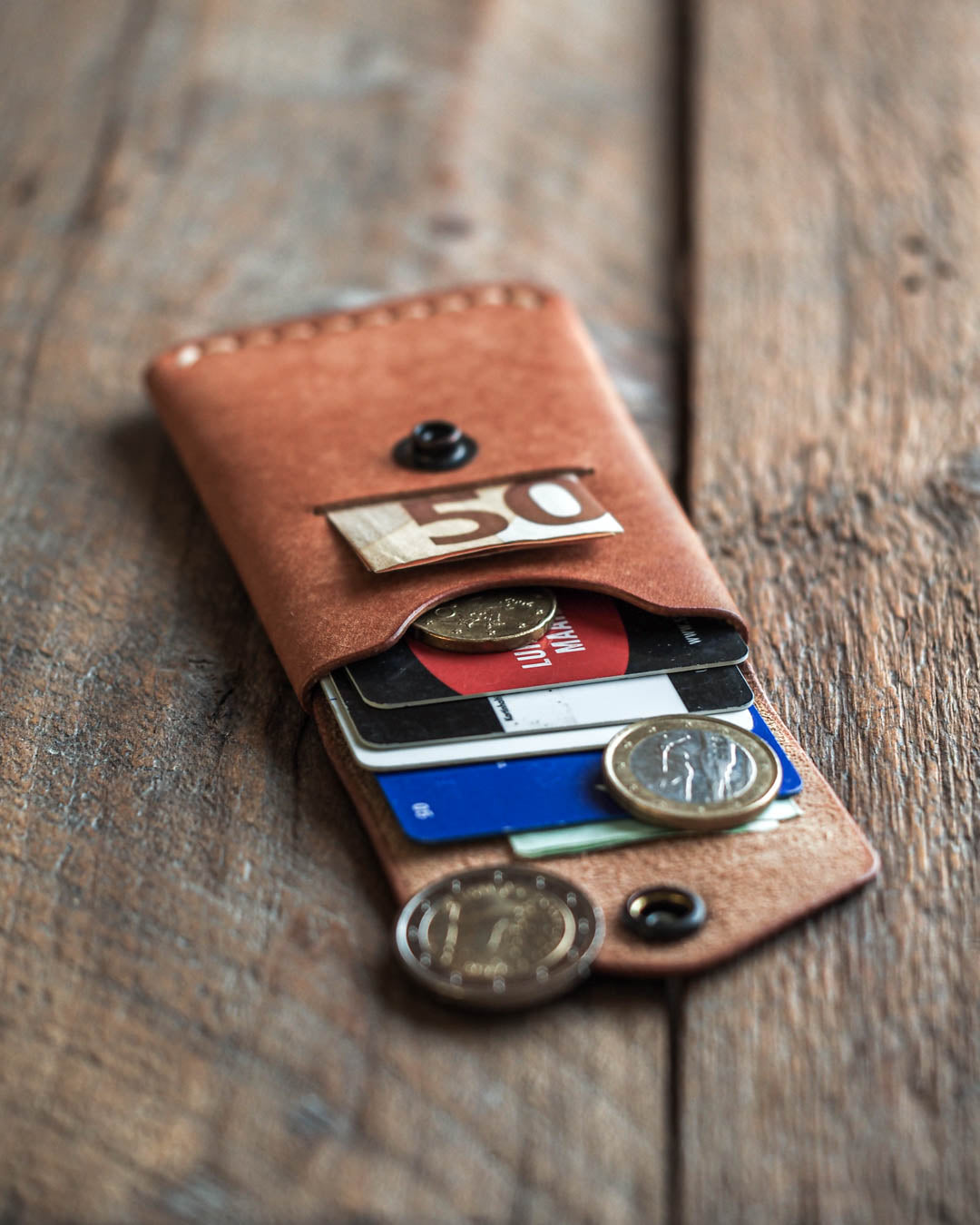 Luava handmade leather wallet messenger oneoff open