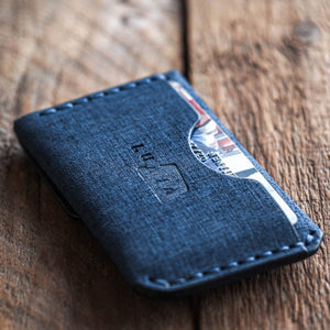 Messenger Wallet Fabric. handmade leather wallet back