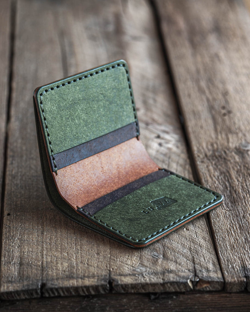 Luava handmade leather wallet for men in timber color combo