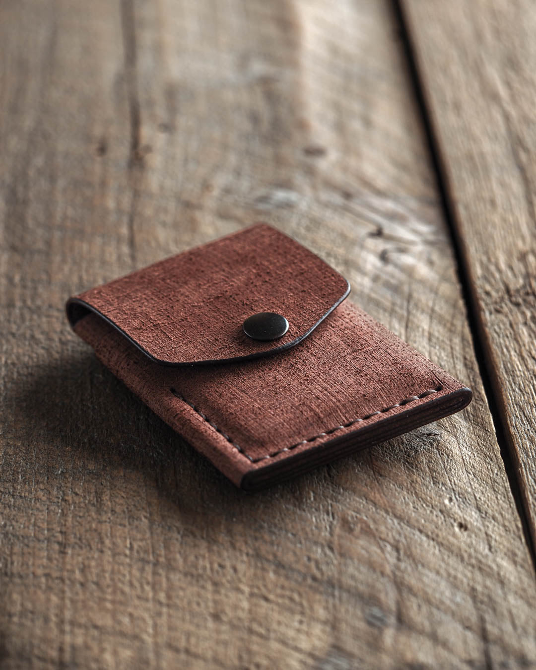 Luava handmade leather wallet Overfold Wallet Fabric Brown limited edition front