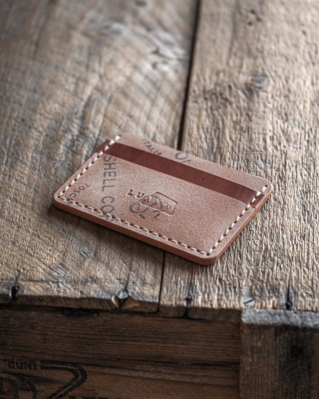 Luava handmade leather wallet Proper wallet in shell cordovan rothko matt front