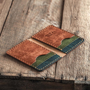 Luava handmade leather wallet ranch color earth open
