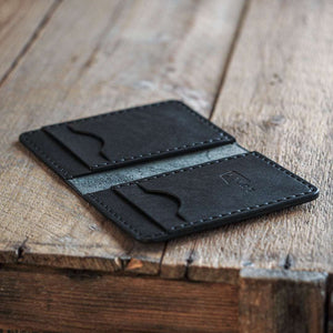 Luava handmade leather bi-fold wallet ranch black