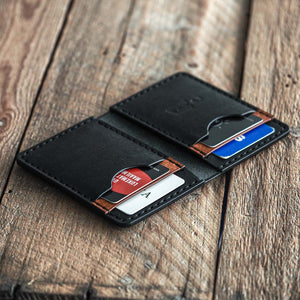 Luava handmade leather wallet ranch blagnac in use