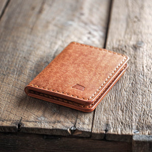 Luava handmade leather wallet ranch color cognac