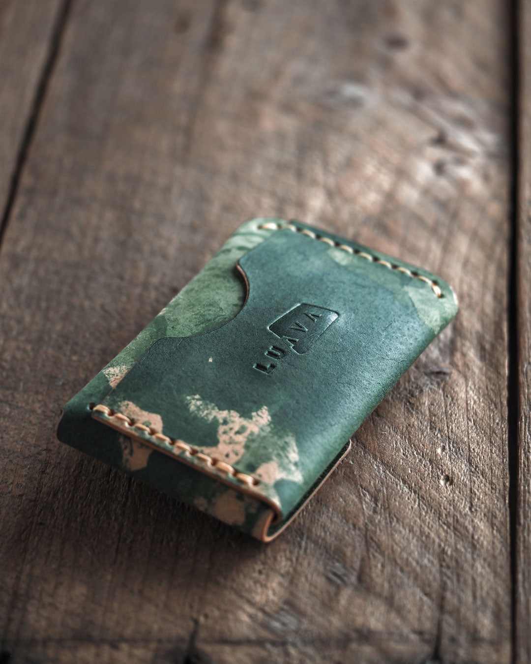 Luava limited edition Shell cordovan leather wallet for men and women - a front pocket wallet and a cardholder Messenger Wallet messenger wallet 2 back