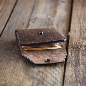 Luava handmade leather wallet Shilling cash wallet coin pouch color tabacco