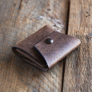 Luava handmade leather wallet Shilling cash wallet coin pouch color tabacco