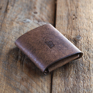 Luava handmade leather wallet Shilling cash wallet coin pouch color tabacco