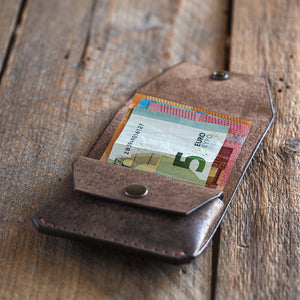 Luava handmade leather wallet Shilling cash wallet coin pouch color tabacco