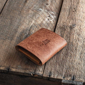 Luava handmade leather wallet Shilling cash wallet coin pouch color cognac