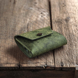 Luava handmade leather wallet Shilling cash wallet coin pouch color pine green