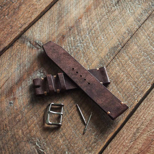 Hanfmade leather watch strap Rogue by Luava