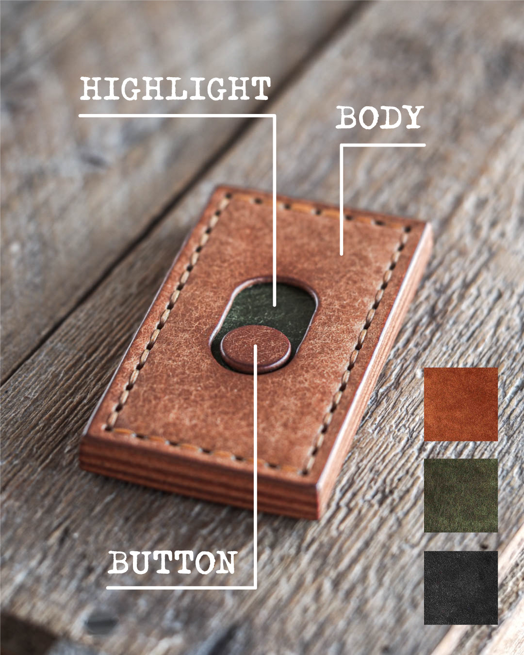 Luava handmade leather widget color guide