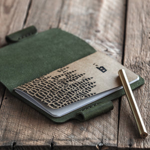Luava handmade leather notebook journal sketchbook Voyager pine