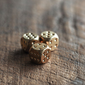 Solid brass dice set of 3