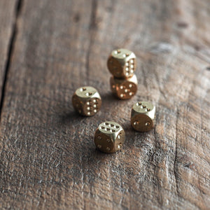 Solid brass dice set of 5