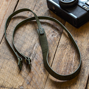 Luava handmade leather Lloyd camera strap Olive pueblo
