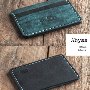 Luava handmade leather front pocket wallet and card holder Color: abyss