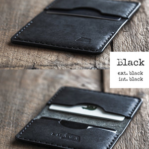 Luava handmade leather bifold wallet for men and women. Color: black