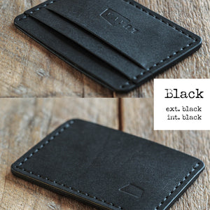 Luava handmade leather front pocket wallet and card holder Color: black