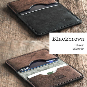 Luava handmade leather bifold wallet for men and women. Color: Blackbrown