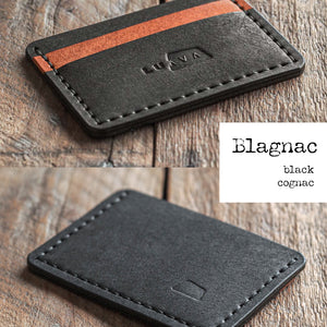Luava handmade leather front pocket wallet and card holder Color: blagnac