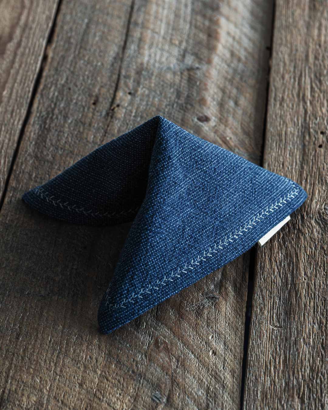 Kanto Goods Dungaree EDC Hank made with japanese cotton. Handkerchief handmade in Finland. Color Indigo