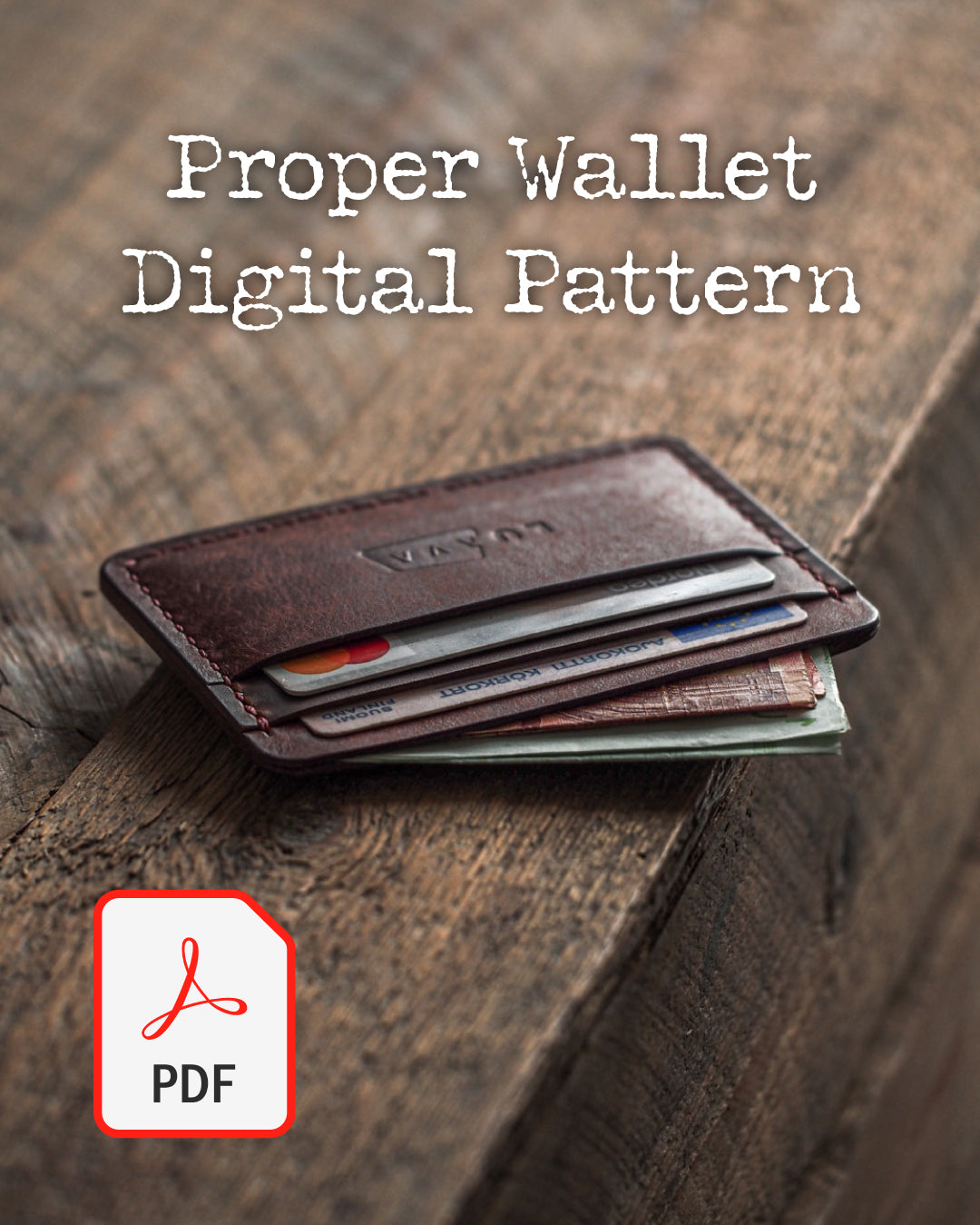 Proper wallet digital template sample image front in use