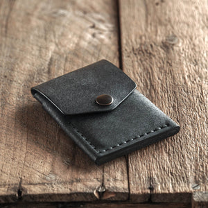 Luava handmade leather wallet Overfold black front