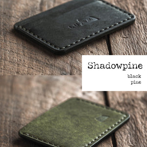 Luava handmade leather front pocket wallet and card holder Color: shadowpine