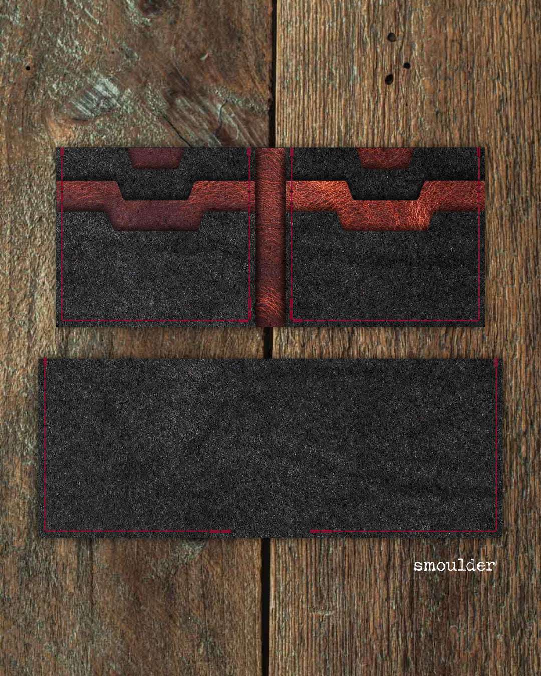 Luava handmade mens bifold leather wallet bermuda smoulder