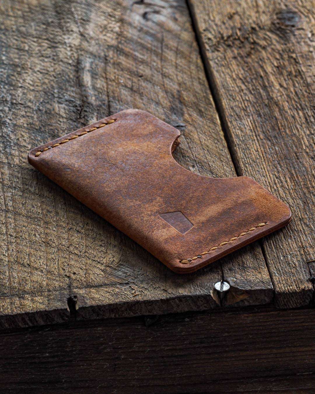 Luava handmade leather wallet handcrafted leatherwallet cardholder card holder cardwallet vegetable tanned absolute back angle