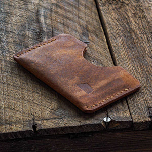 Luava handmade leather wallet handcrafted leatherwallet cardholder card holder cardwallet vegetable tanned absolute back angle