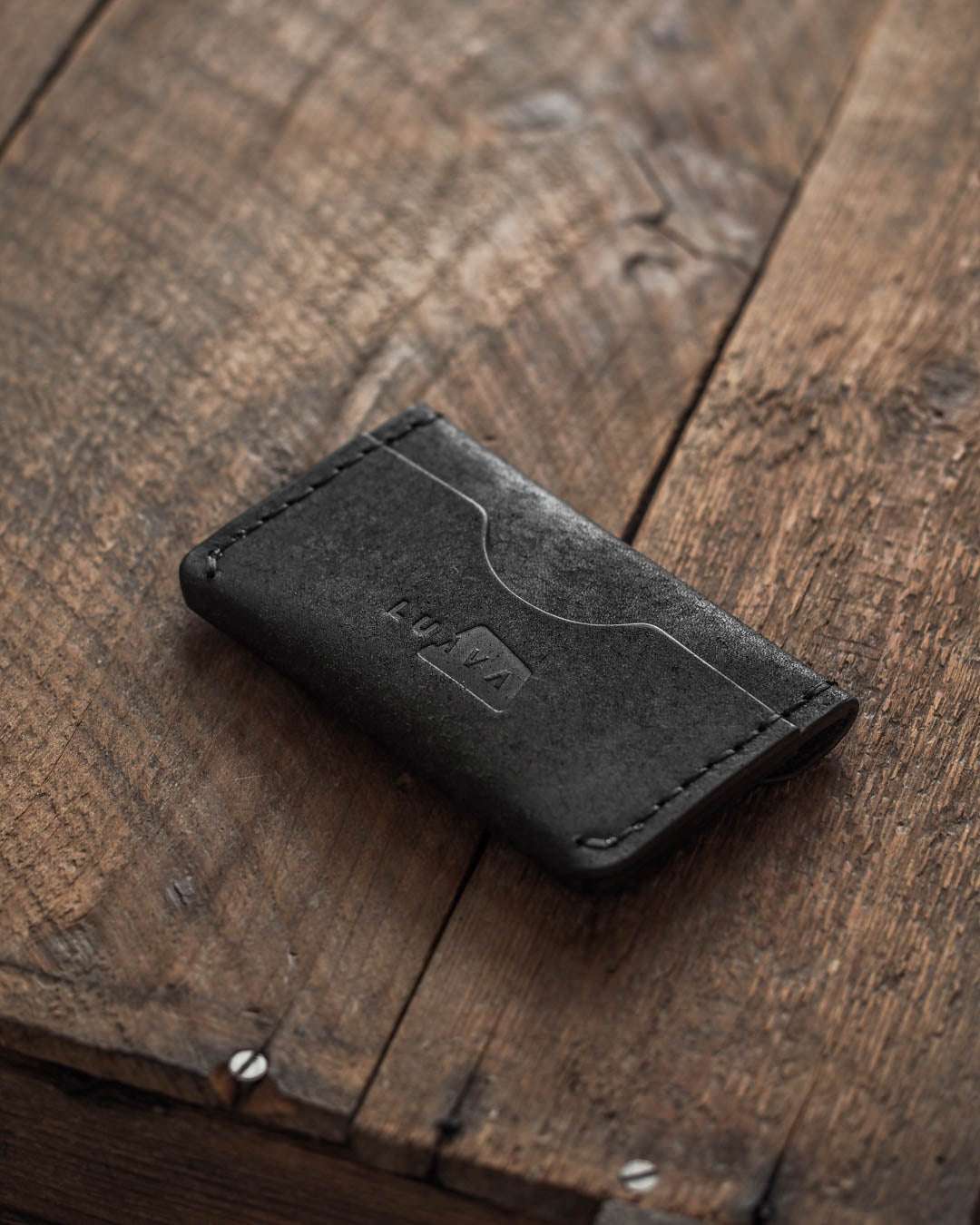 Handmade leather wallet back
