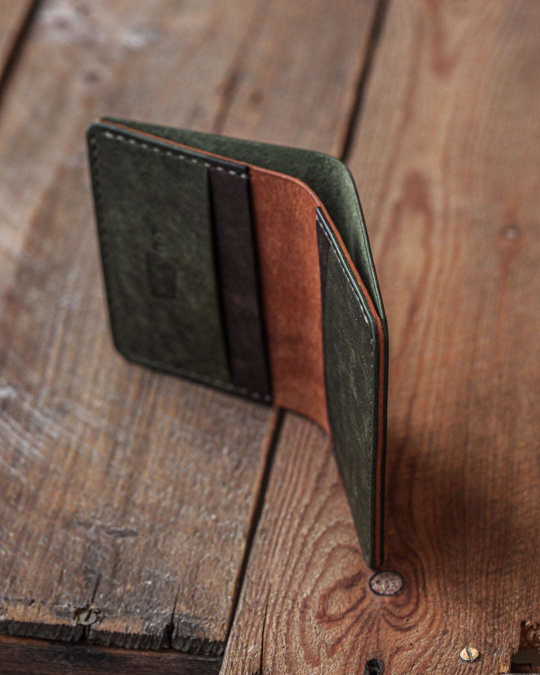 Luava handmade leather wallet NERO cash compartment