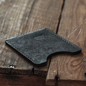 Minimalist front pocket leather wallet backside