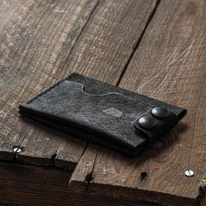 Flat Wallet Black handmade leather wallet for men